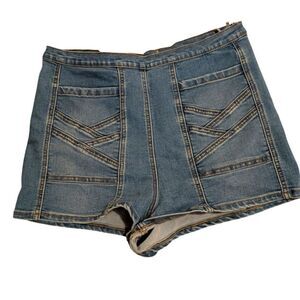 Free People denim high waisted shorts size 30‎